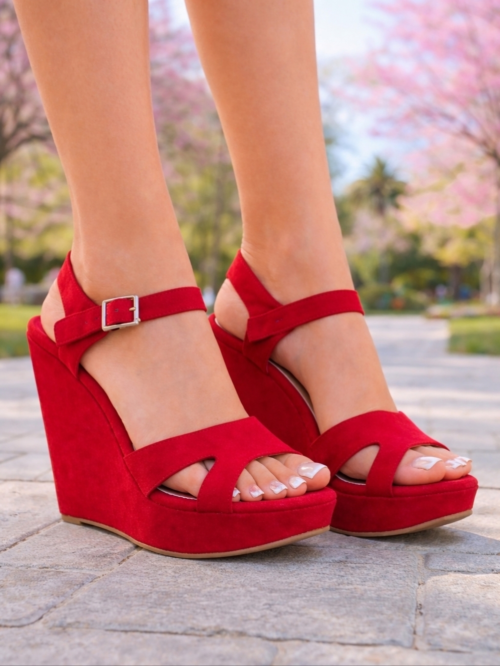 American Rag Rochelle Red Sandal Wedges - New In Box
